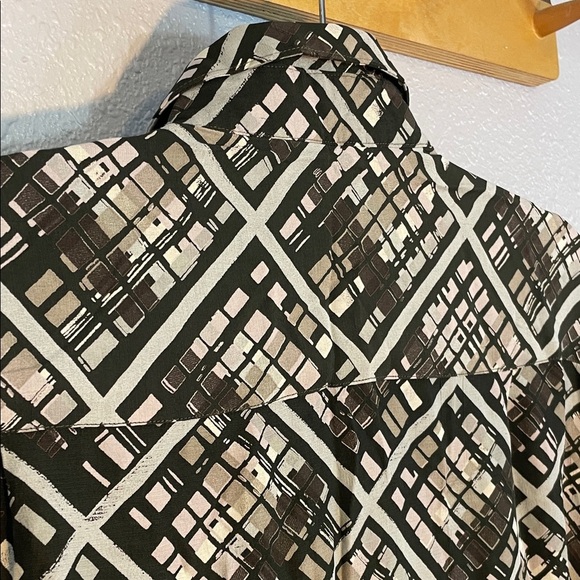 Vintage Gabicci Geometric Print Short Sleeve Button-Up Shirt – Size M - Picture 11 of 12